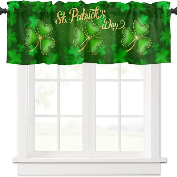 St. Patrick's Day Window Topper Curtain Valance 54"L x 17.7"W - Picture 1 of 3